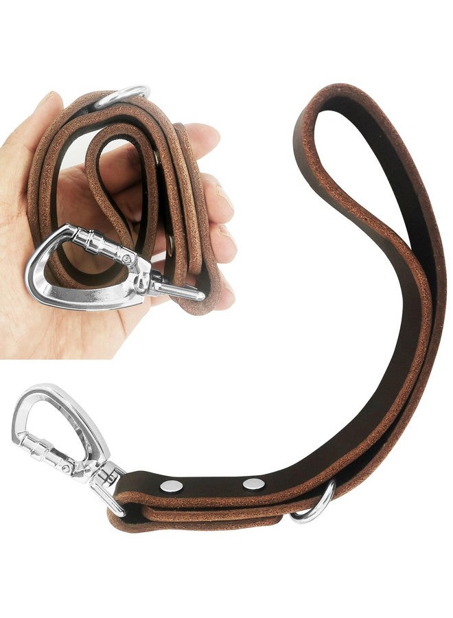 AncBace Short Leather Dog Leash 14 Inch Lead With 360 Heavy Duty Metal Clip - Soft, Strong, Light for Medium and Large Dogs - Pet Training Walking Rope - Image 5