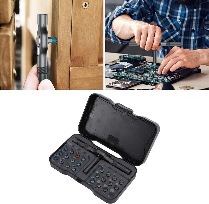 Sorandy Magnetic Set, 24 in 1 S2 Alloy Screw Driver, Ratchet Repair Tool with Detachable Handle & Flexible Shaft, Ideal for Furniture, Computer & DIY - Image 4