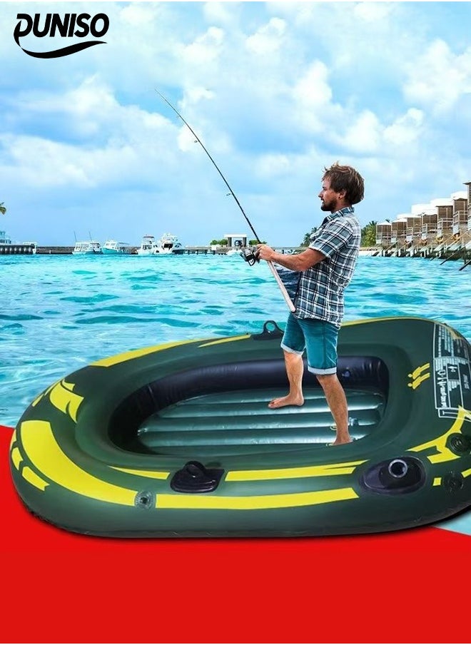 DUNISO Inflatable Boat For 2 Person，Thick Rubber Boat，Fishing Boat, Rescue Fishing Boat, Assault Boat, 193x100  - Image 1