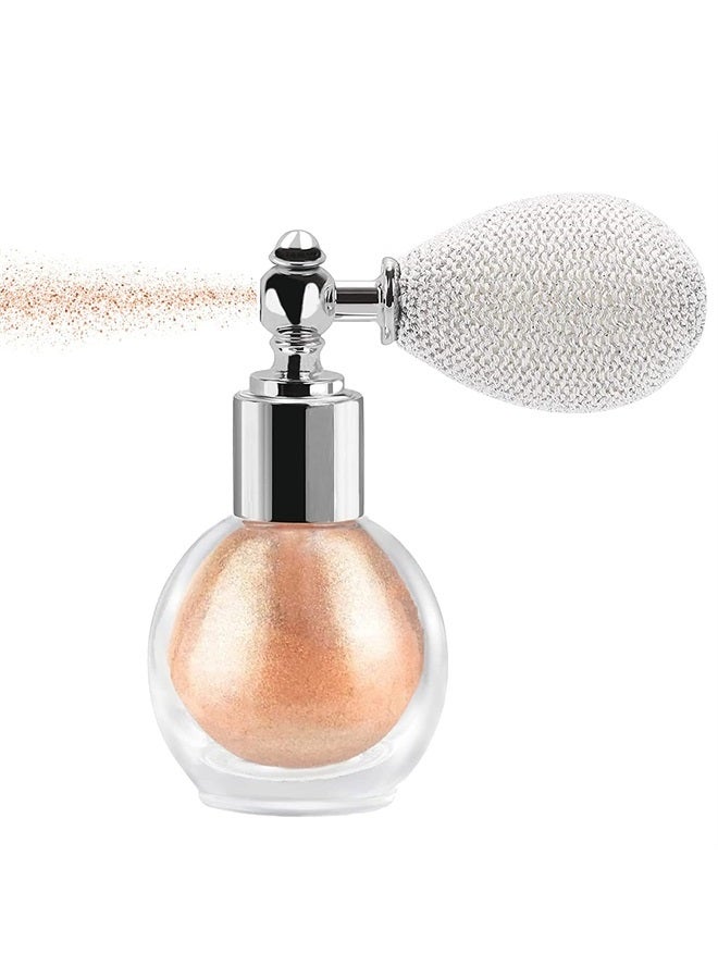 MAEPEOR Highlighter Powder Spray 5 Colors Glitter High Gloss Spray Shimmer Sparkle Powder Makeup Spray for Face Body Hair Cosmetic (02 Champagne) - Image 1