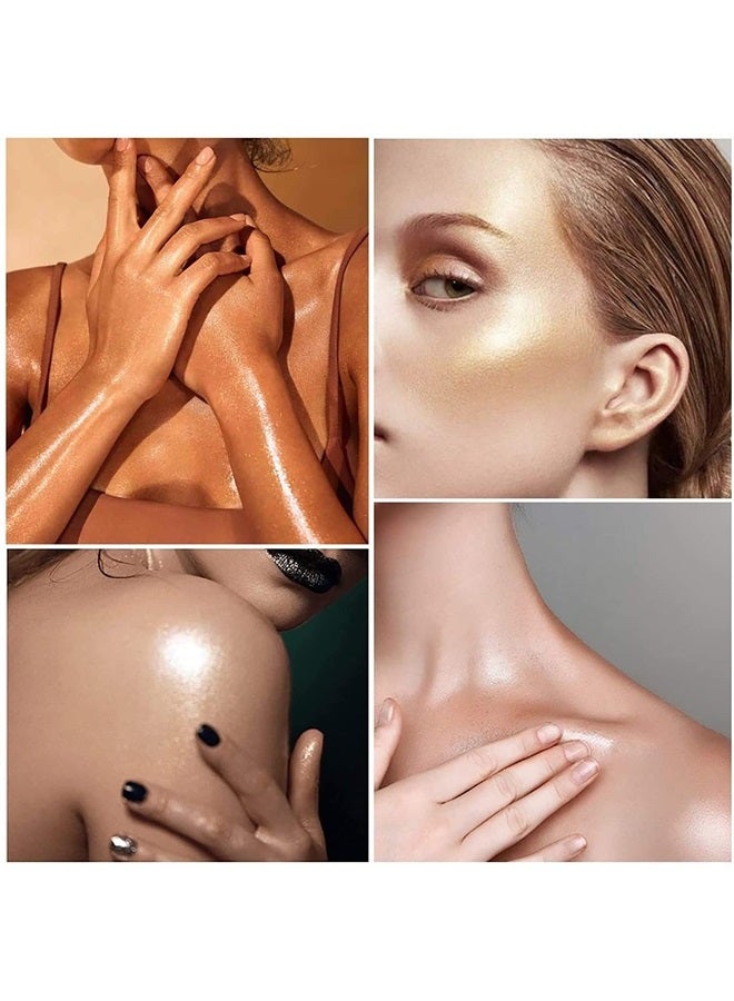 MAEPEOR Highlighter Powder Spray 5 Colors Glitter High Gloss Spray Shimmer Sparkle Powder Makeup Spray for Face Body Hair Cosmetic (02 Champagne) - Image 5