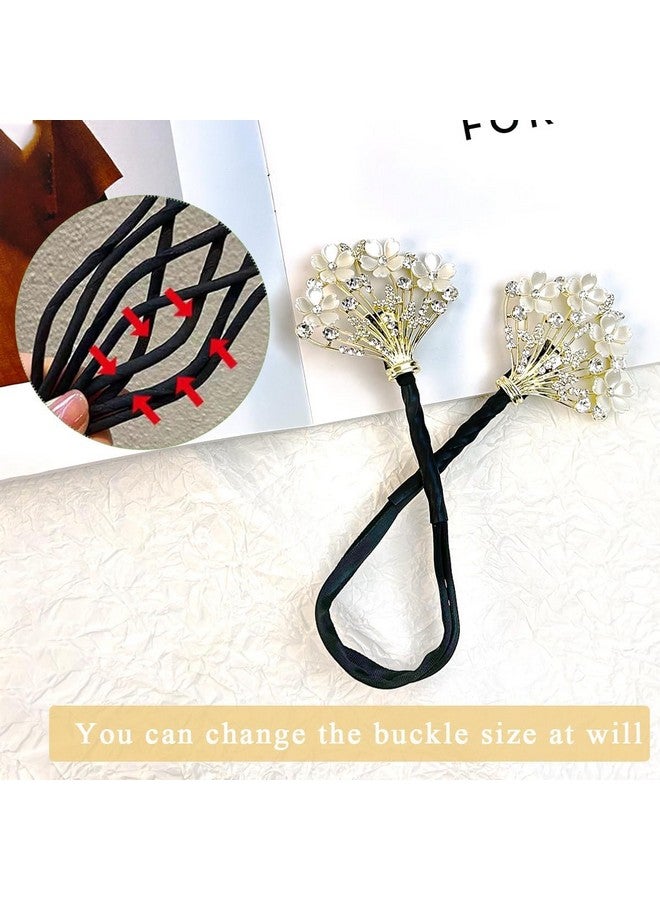 SNAPCOM Hair Bun Accessories for Women Quick Bun Maker for Hair Medium Thick Hair Bun Clips for Women White Floral Rhinestone Hairstyle Accessories Twist Bun Clips for Hair for Daily (1 pcs) - Image 5