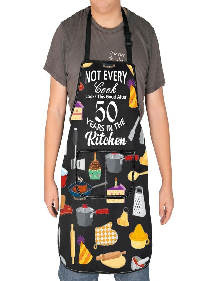 HOLLP 50th 60th 70th 80th Birthday Gift Not Every Cook Looks This Good After 50/60/70/80 Years In The Kitchen Apron (50) - Image 1
