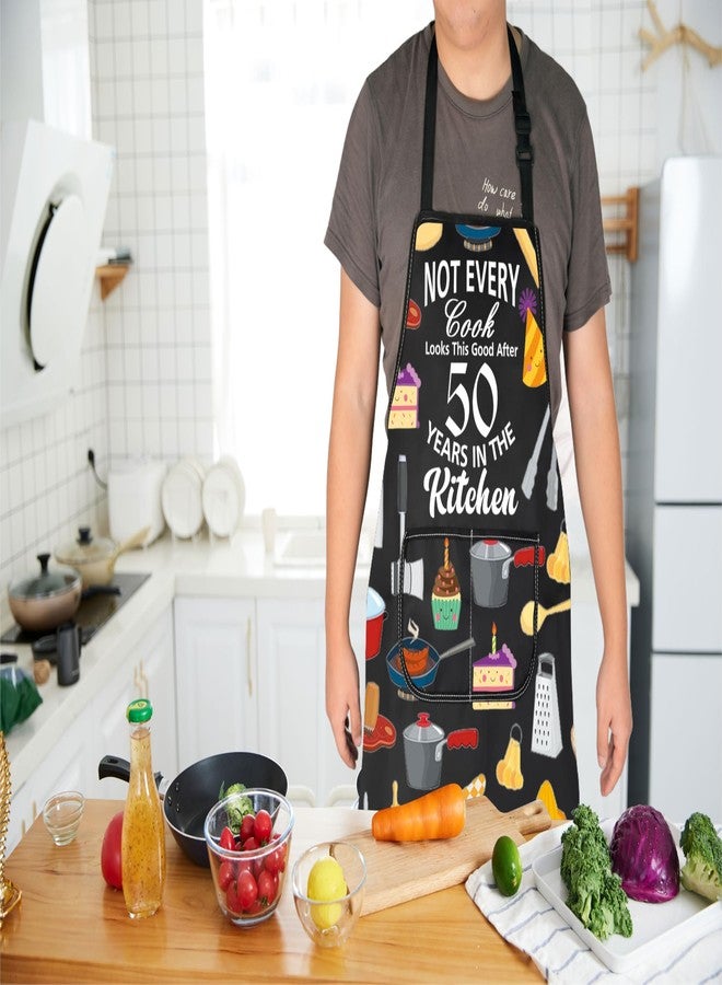 HOLLP 50th 60th 70th 80th Birthday Gift Not Every Cook Looks This Good After 50/60/70/80 Years In The Kitchen Apron (50) - Image 3