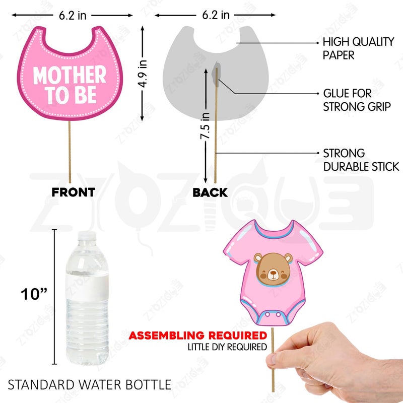 Zyozique® Baby Shower Decorations Kit, Baby Shower Party Props - Baby Showers Photo Booth Props Funny Creative Decor (10 Pcs) - Image 3