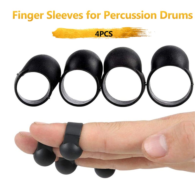 Steel Tongue Drum Finger Sleeves 4 Pack Silica Gel - Exquisite Workmanship Percussion Drum Finger Sleeves for Children Adults - Image 5