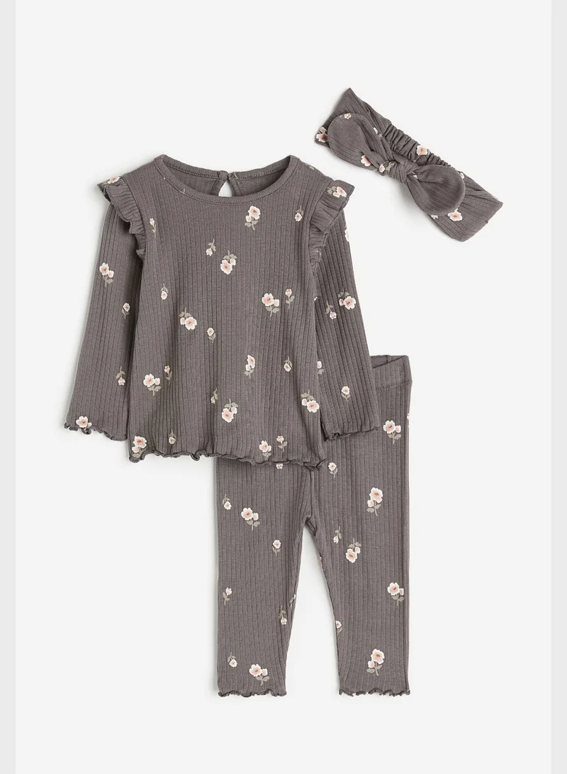 H&M Infant Floral Aop Top & Leggings With Headband