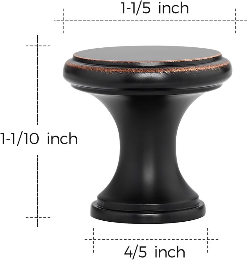 Ravinte 5 Pack Oil Rubbed Bronze Kitchen Cabinet Knobs, Solid Oil Rubbed Bronze Pulls Zinc Handles Simple Drawer Cabinet Hardware for Cupboard Drawer Knobs - Image 3