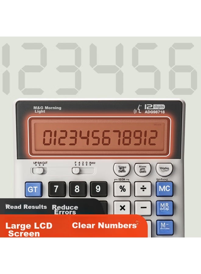 M&G Stationery, Computer Keyboard Voice Calculator, 12-digit Large Screen Display Calculator, Financial And Accounting Calculator, Adg98718 - Image 4
