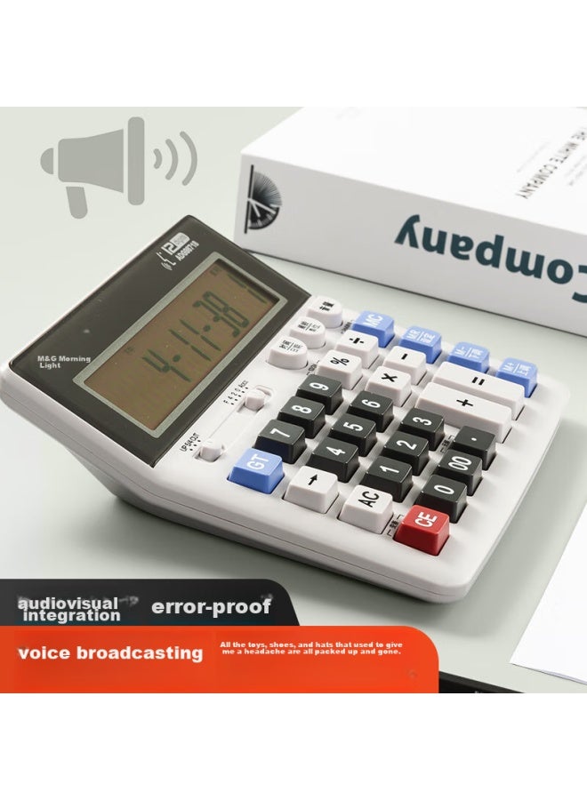 M&G Stationery, Computer Keyboard Voice Calculator, 12-digit Large Screen Display Calculator, Financial And Accounting Calculator, Adg98718 - Image 2