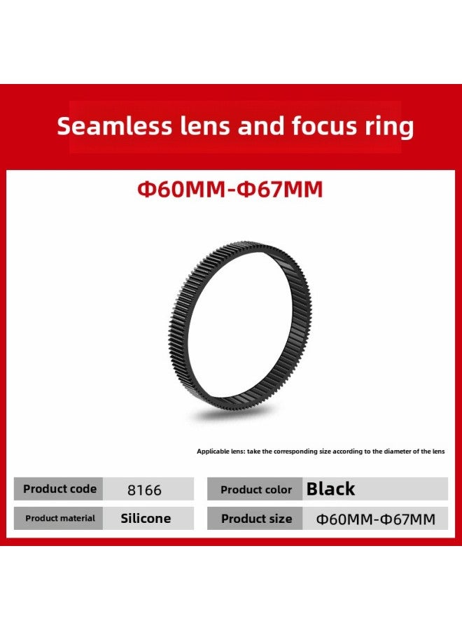 Lens Heel Focus Ring Heel Focus Belt Rotating Focus Focusing Ring Gear Ring SLR Micro Single Camera Lens Accessories-Color:8166-diameter 60-67 Black  - Image 1