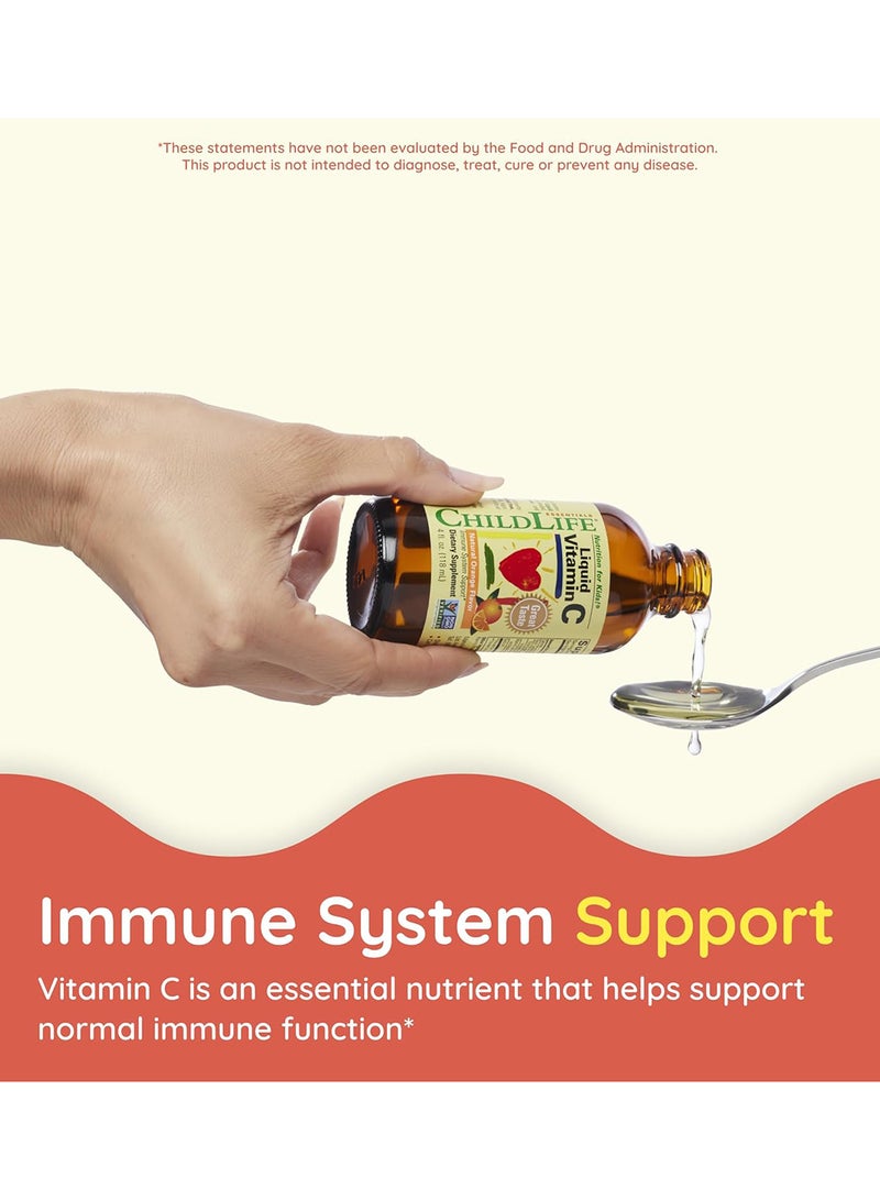 Childlife Essentials Liquid Vitamin C, Immune System Support Nutrtion for Kids - Natural Orange Flavour. 4 fl oz. (118ml) - Image 5