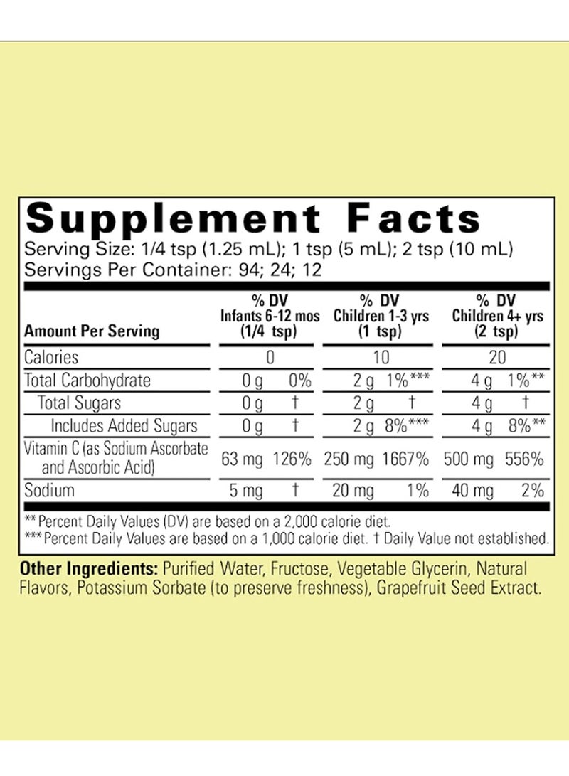 Childlife Essentials Liquid Vitamin C, Immune System Support Nutrtion for Kids - Natural Orange Flavour. 4 fl oz. (118ml) - Image 4
