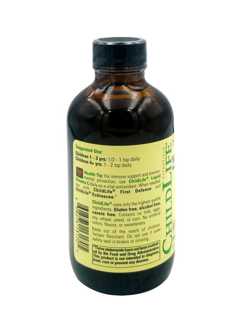 CHILDLIFE Childlife Essentials Liquid Vitamin C, Immune System Support Nutrtion for Kids - Natural Orange Flavour. 4 fl oz. (118ml)  - Image 3