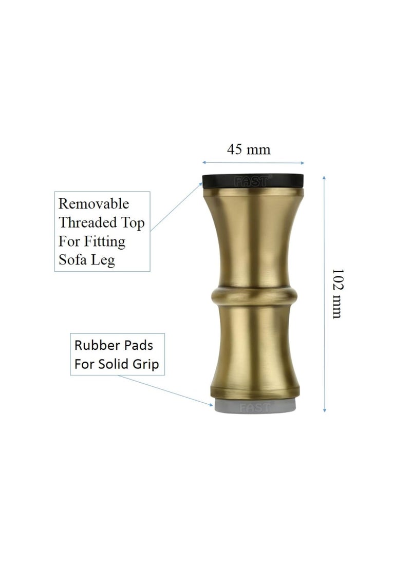 FAST FAST FSL01 Brass Antique Heavy Duty Sofa Legs with Rubber Pads for Sofa Bed FurnitureColor Match Gold Brown Black 4 Inch  - Image 2
