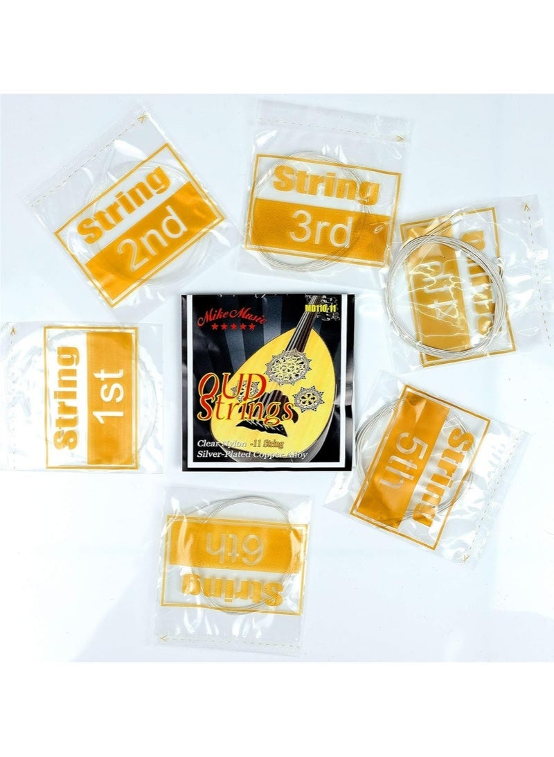Alice Oud Strings Set for 11-String Oud Plain Nylon and Silver Plated Wound String for Arabic Oud - Image 3