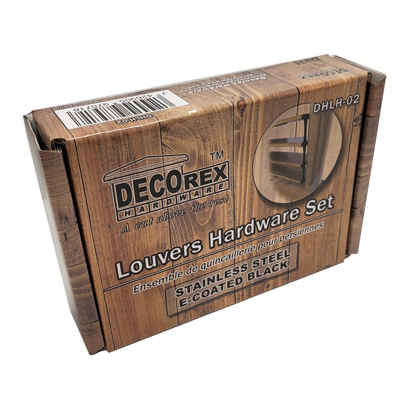 Decorex Hardware Louvers Hardware Set For Blinds And Shutters Complete Kit For 11 Boards Stainless Steel E-Coated Black - Dhlh-02 - Image 4