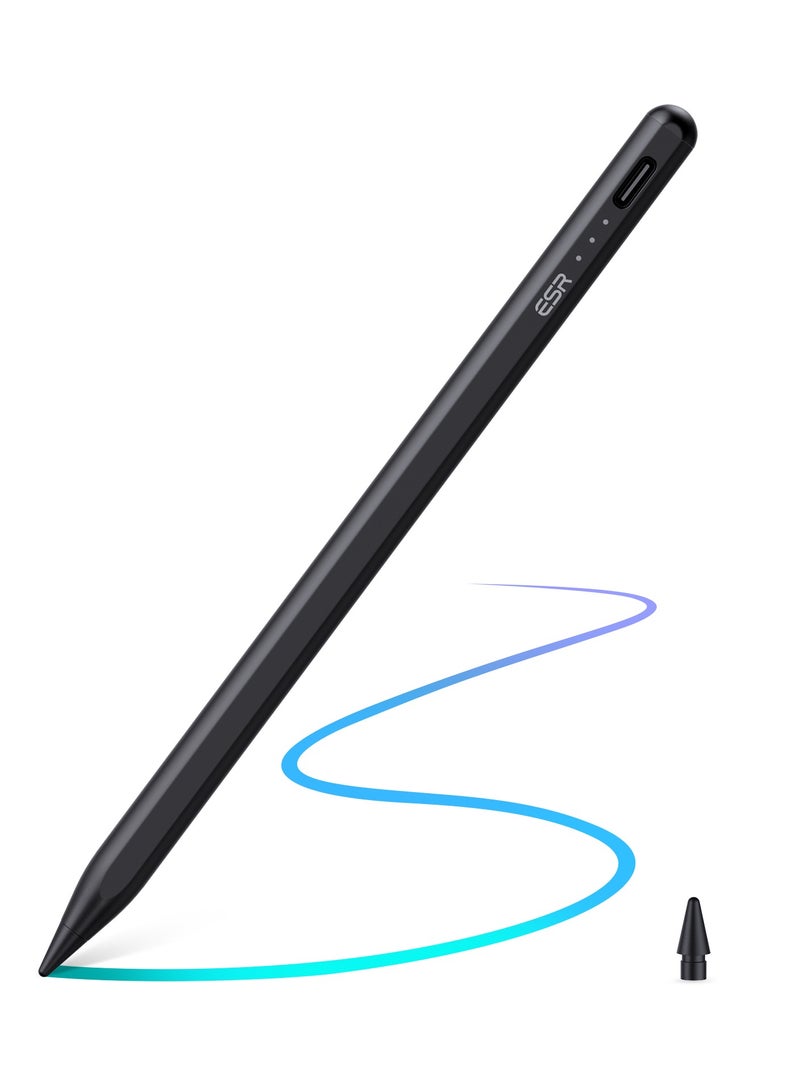 قلم ESR Stylus لجهاز iPad مع حساسية الإمالة 【رفض راحة اليد والتثبيت المغناطيسي】 قلم iPad Stylus لجهاز Apple iPad Air 5/4/3، iPad Pro 11، iPad Pro 12.9، iPad Mini 6/5، وiPad 9/8/7/6، أسود - Image 1