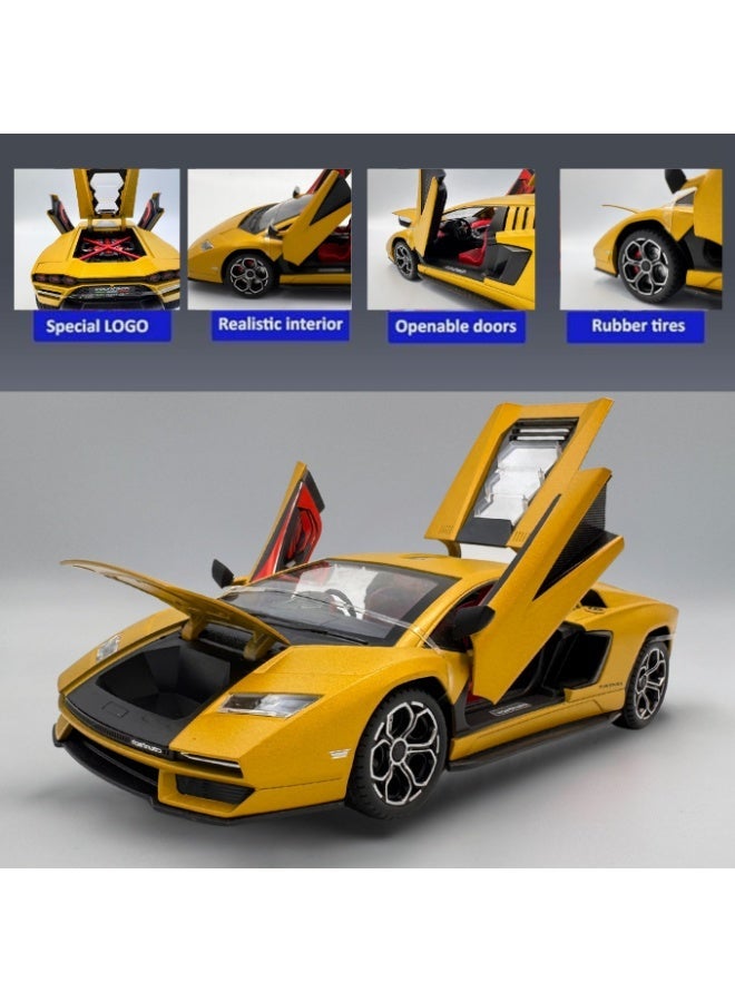 Lamborghini Countach LPI 800-4 Diecast Model Car 1:24 Scale | Pull Back, Lights & Sound | Openable Doors & Hood | Premium Collectible Toy for Kids & Collectors - Image 2