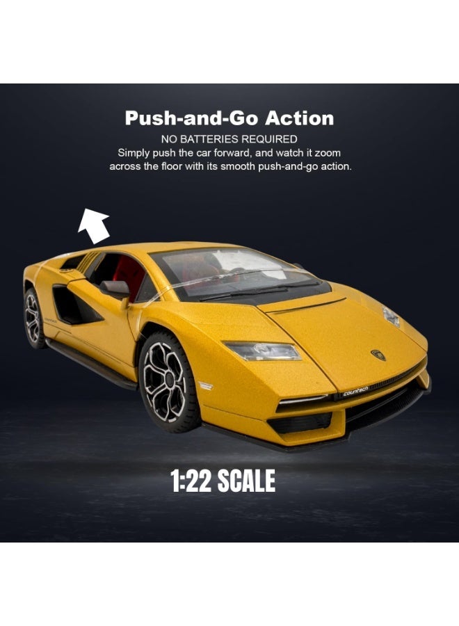 Lamborghini Countach LPI 800-4 Diecast Model Car 1:24 Scale | Pull Back, Lights & Sound | Openable Doors & Hood | Premium Collectible Toy for Kids & Collectors - Image 3