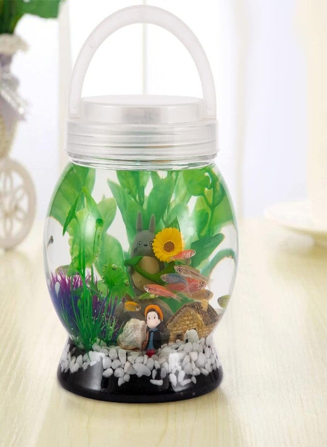 LA KEN DU,Small Betta Tetra Fish Tank Decorations Set-Aquarium with 20 Color LED Lighting,Fish Night Light Aquarium for Kids,0.5-Gallon,Transparent - Image 5