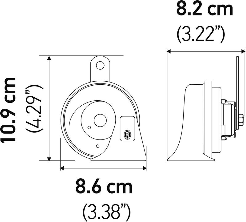 HELLA هيللا 011225851 بلك 12 فولت BX مجموعة بوق البوق لأودي / فولكس فاجن - Image 4