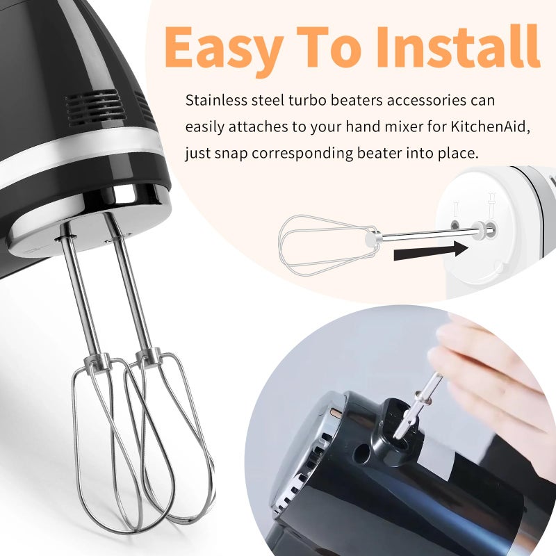 Dfnidy Hand Mixer Attachments Compatible with KitchenAid Hand Mixer KHM3 KHM5 KHM7 KHM9, Hand Mixer Turbo Beaters for Kitchenaid, with Whisk, Dough Hooks and Blending Rod Replacement (6 Pack) - Image 5