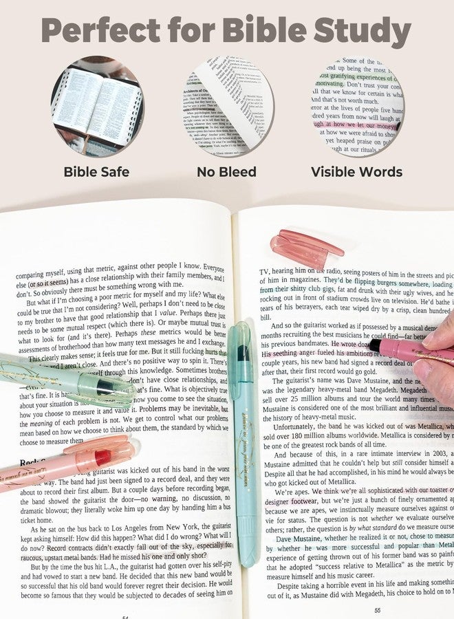 WEMATE Bible Highlighters No Bleed, 9PCS Assorted Colors Gel Highlighters Set, Cute Bible Study Supplies for Scripture Marking, Color Coding & Book Highlighting - Image 3