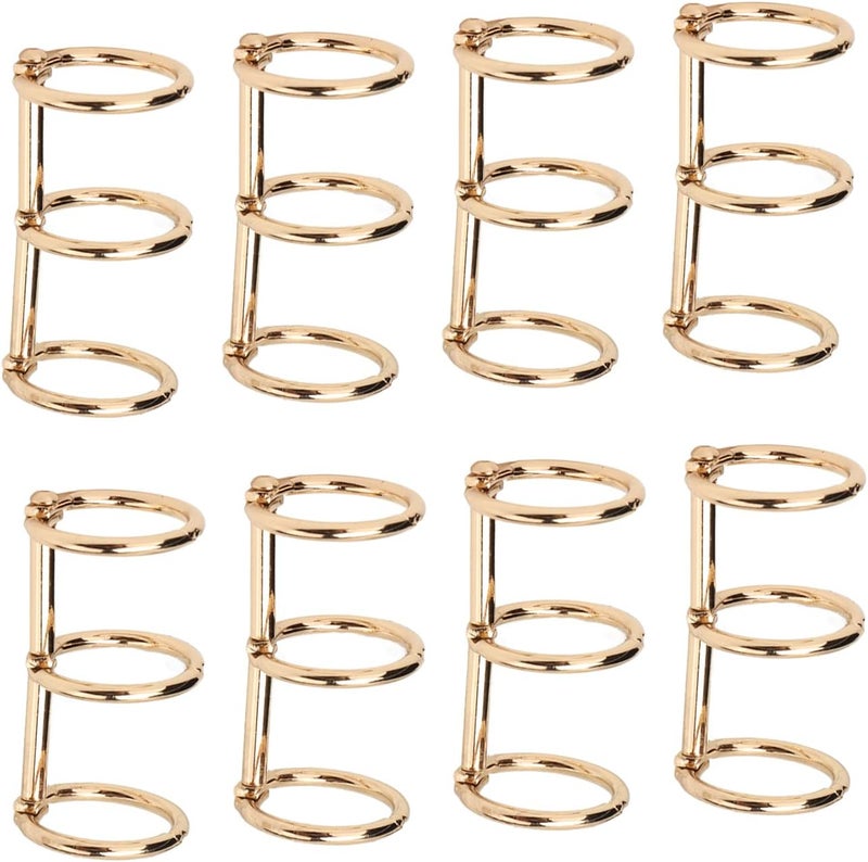 Gold Electroplated Loose Leaf Binding Rings For DIY Notebook Calendar Storage - Image 1