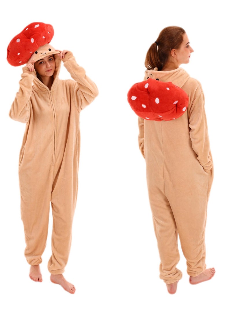 Snug Fit Unisex Adult Onesie Pajamas,  Cosplay Animal One Piece Halloween Costume Sleepwear Homewear  - Image 1