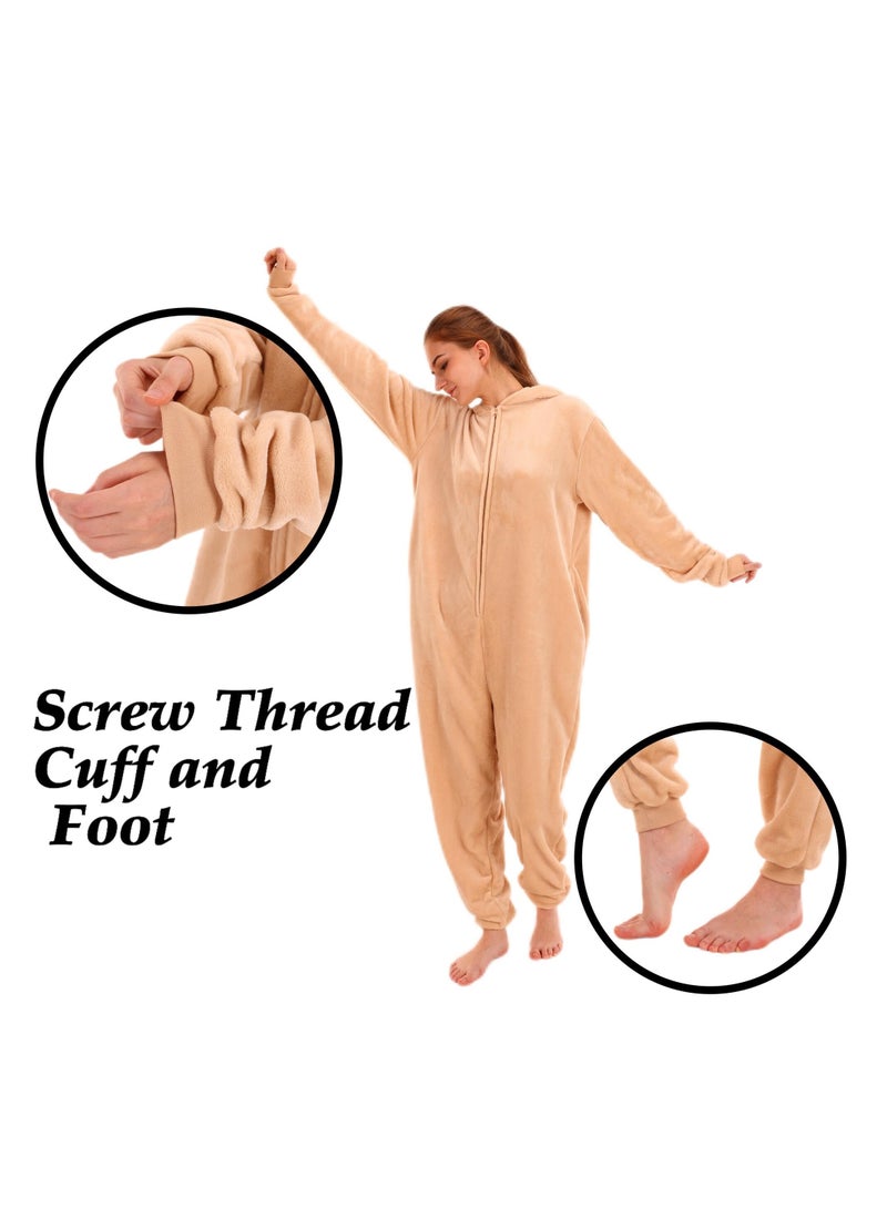 Snug Fit Unisex Adult Onesie Pajamas,  Cosplay Animal One Piece Halloween Costume Sleepwear Homewear  - Image 5