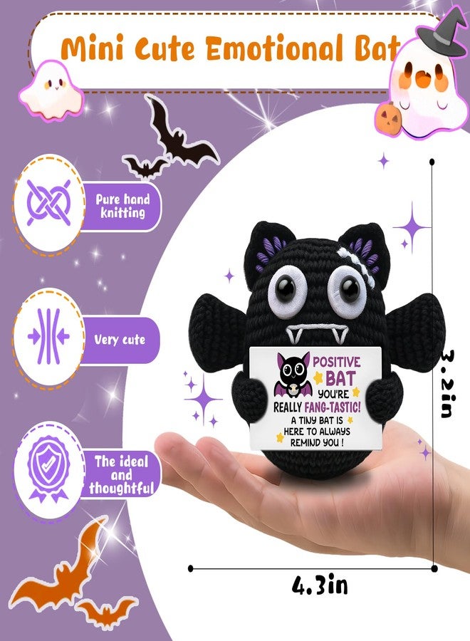 AICHPVOY Handmade Positive Crochet Bat Doll Birthday Gifts for Women Men Friends Couples Unique Gifts for Her Him Inspirational Cute Desk Emotional Crochet Room Decor for Women - Image 3
