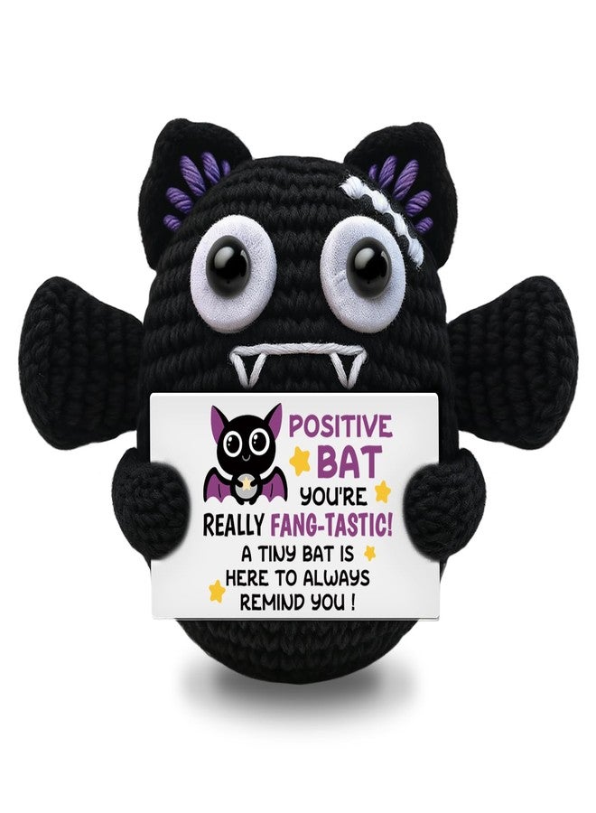 AICHPVOY Handmade Positive Crochet Bat Doll Birthday Gifts for Women Men Friends Couples Unique Gifts for Her Him Inspirational Cute Desk Emotional Crochet Room Decor for Women - Image 1