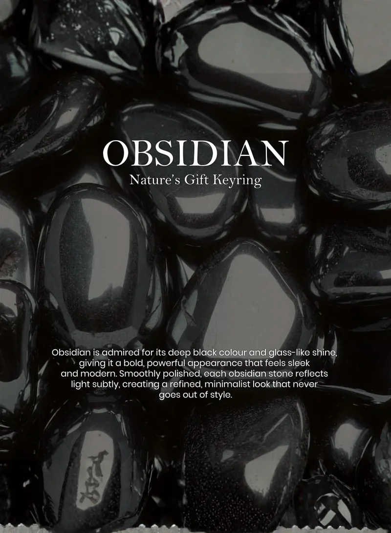 British Fossils ميدالية مفاتيح هدية الطبيعة بالأوبسيديان