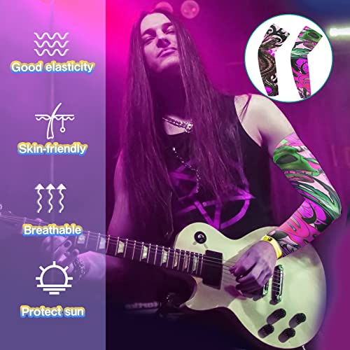 FASBET 11pcs Rockstar Costume 70s 80s 90s Rocker Costumes for Men and Women Motorcycle Biker Halloween Costume Punk Accessories Rock Star Costumes Guitar Rock and Roll Costume - Image 3