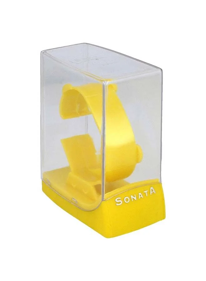 Sonata Round Shape Metal Analog Wrist Watch 8065YM01 - 22 mm - Golden