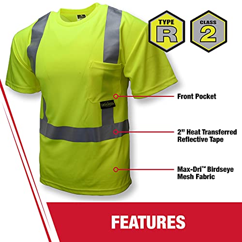 Radians ST11-2POS-3X Industrial Safety Shirt Short Sleeve, Orange - Image 3