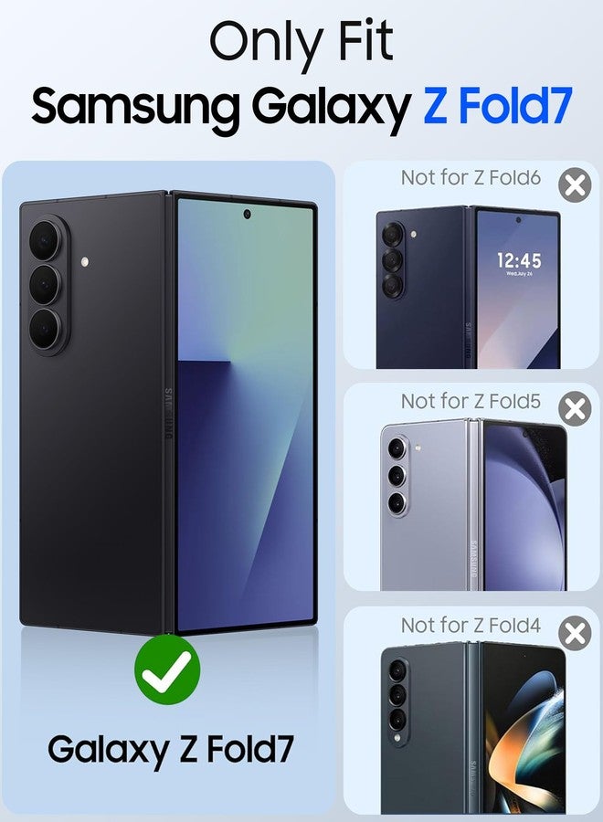 oupeigar for Samsung Galaxy Z Fold 7 Case Magnetic with Screen Protector, Fit for Magsafe, Hinge Protection, Skin Feel Ultra Thin Stylish Translucent Matte PC, Shockproof Cover for Z Fold 7-Black - Image 2
