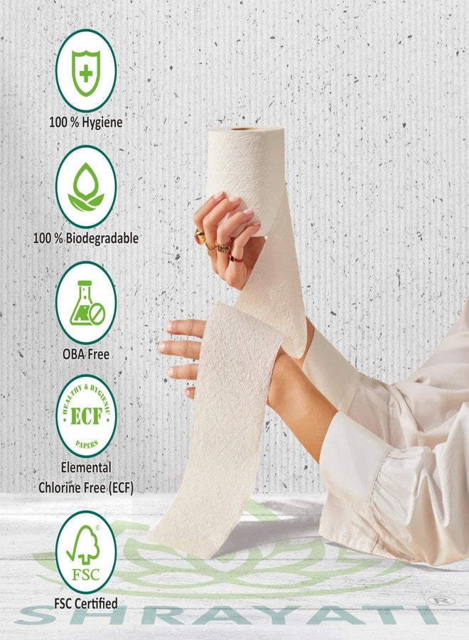 Shrayati Toilet Paper Roll, Pack of 12 Rolls, Ultra Soft 2 Ply Biodegradable Toilet Paper, Non-Clogging Super Absorbent Toilet Roll, 225 Pulls Per Roll - Image 3
