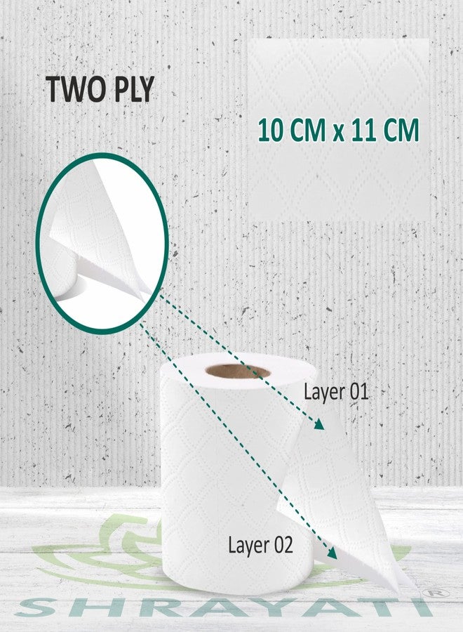 Shrayati Toilet Paper Roll, Pack of 12 Rolls, Ultra Soft 2 Ply Biodegradable Toilet Paper, Non-Clogging Super Absorbent Toilet Roll, 225 Pulls Per Roll - Image 5