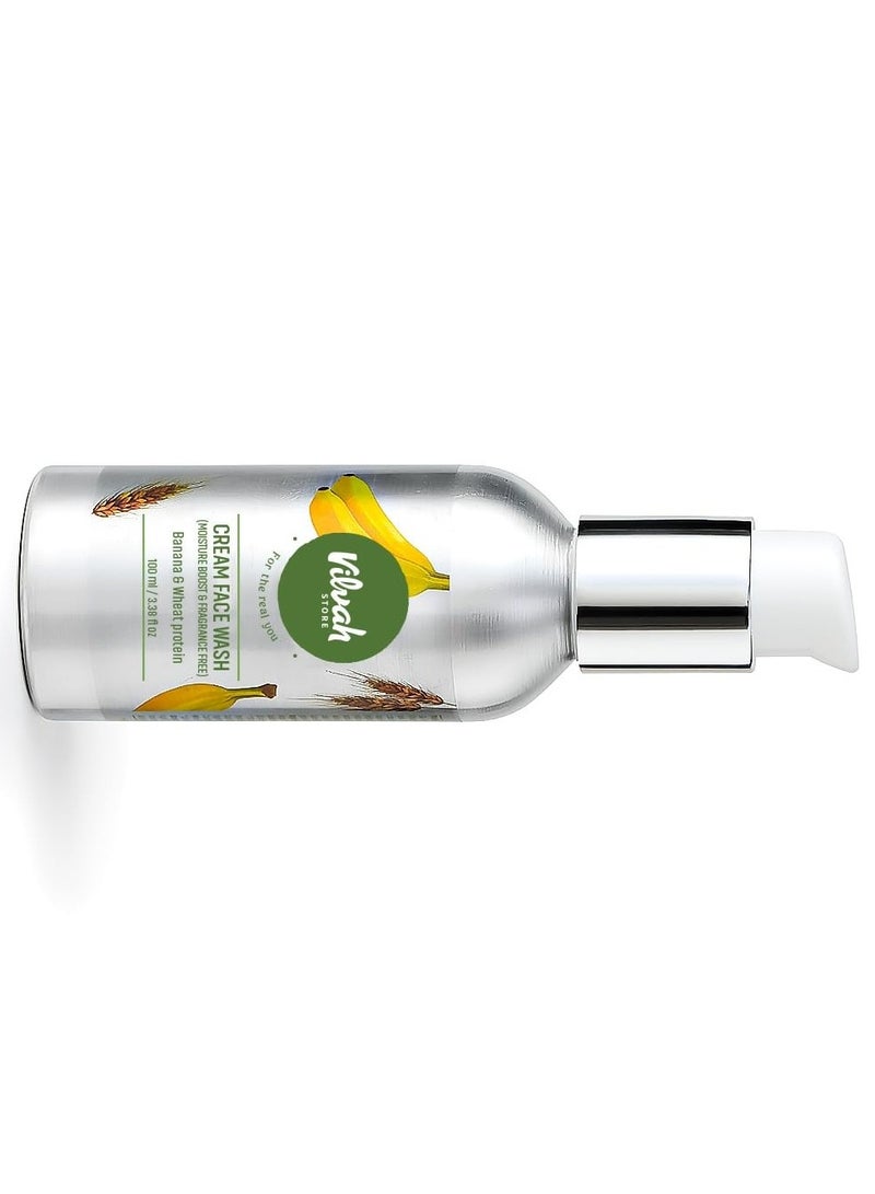 Vilvah Store Face Wash Cream Fragrance-free for Sensitive, Flaky Skin; Protects Dry Skin; Soothes and Nourishes the Sensitive Skin; NO Parabens & Silicones, 100ml - Image 4