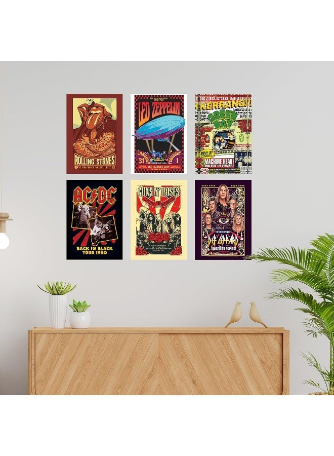CodersParadise Pack of 6 - Rockband Wall Posters 8x12 inch (A4 Size) Included Glue dots Wall Decor Posters Wall Art For Bedroom, Living room, Office - Image 4