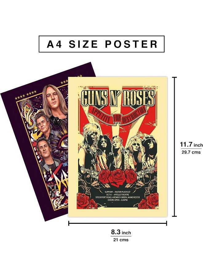 CodersParadise Pack of 6 - Rockband Wall Posters 8x12 inch (A4 Size) Included Glue dots Wall Decor Posters Wall Art For Bedroom, Living room, Office - Image 5