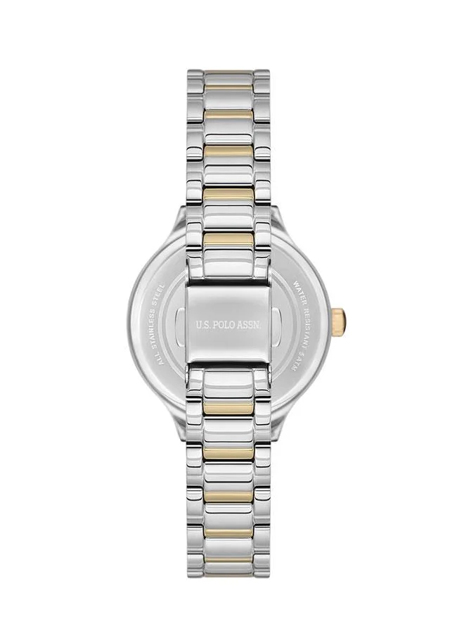U.S. Polo Assn. Crossing 32mm Chronograph Women's Watch with Green Dial & Two-Tone Stainless Steel Bracelet
