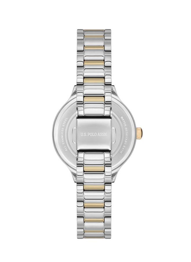 U.S. Polo Assn. U.S. Polo Assn. Crossing 32mm Chronograph Ladies' Watch with Green Dial & Two-Tone Stainless Steel Bracelet - USPA2069-02, Timeless Elegance  - Image 3