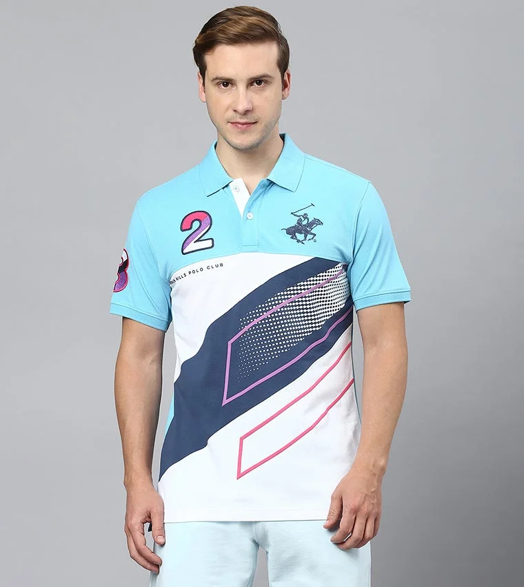 Beverly Hills Polo Club Conversational Printed Polo Collar Pure Cotton T-shirt