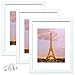 upsimples 11x14 Picture Frame Set of 3,Made of High Definition Glass for 8x10 with Mat or 11x14 Without Mat,Wall - Image 2