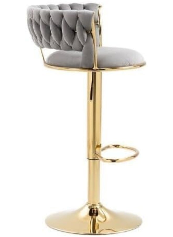 SUPAAR Adjustable Height Metal Frame Cushioned Bar Stool with Emerald Velvet Seat barstools chairs velvet style , 2 Pcs set