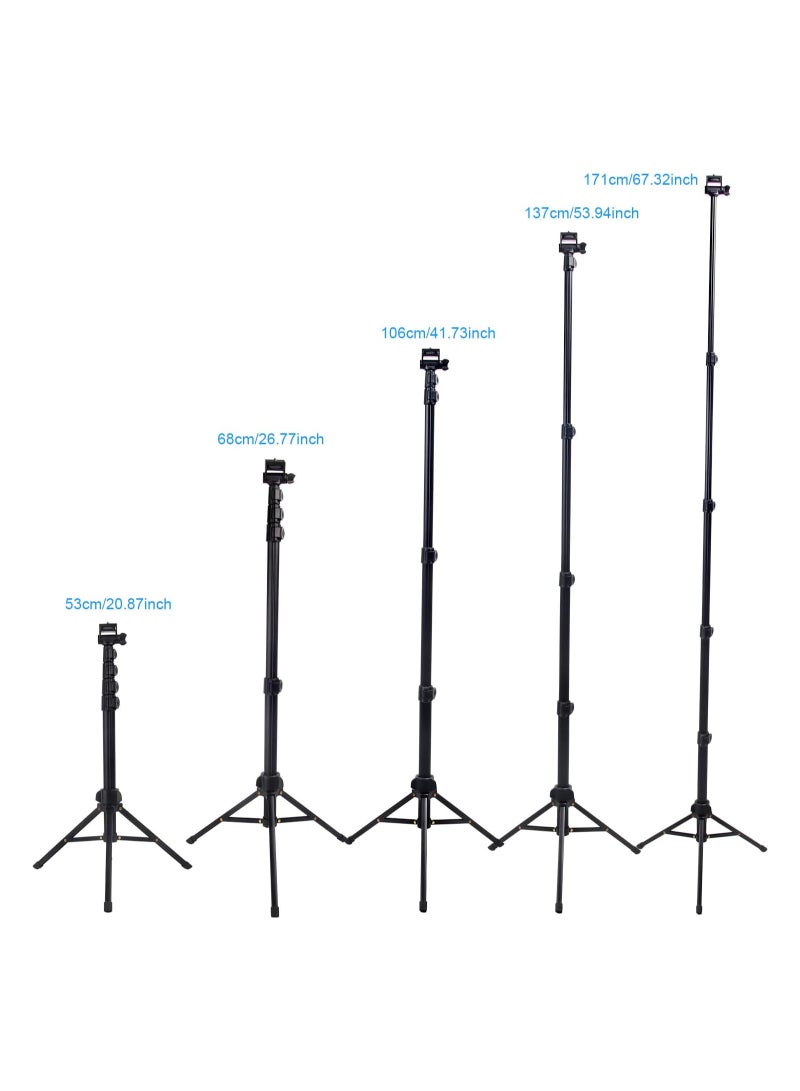 67-inch 1.7-Meter Phone Tripod Stand u0026 Bluetooth Selfie Stick, Professional Cell Phone Tripod with Wireless Remote and Phone Holder, Compatible with iPhone and Android - Image 4
