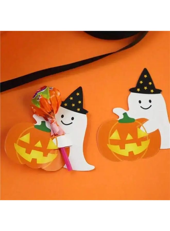 Halloween Pumpkin Lollipop Decorations Happy Halloween Paper Party Supplies DIY Crafts Style 1 - Image 2